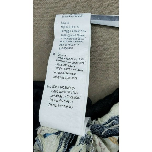 Bai Sheng GT Women's Beige Cream Floral Print Wide Elastic Leg & Waist Pants - Picture 10 of 12